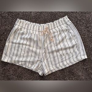 Forever 21 Cream Striped Women's Cargo Shorts